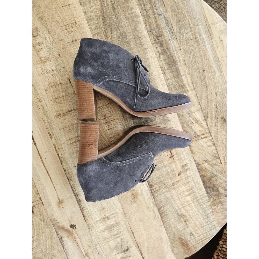 Johnston & Murphy Ankle Boots Women's Grey Suede Heels Size 8.5 Lace‎ Up Boho - Picture 9 of 11